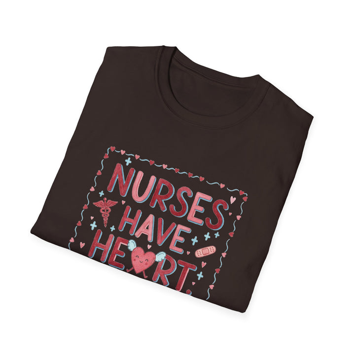 Nurse T-Shirt — "Nurses Have Heart" Heartbeat Nursing Tee