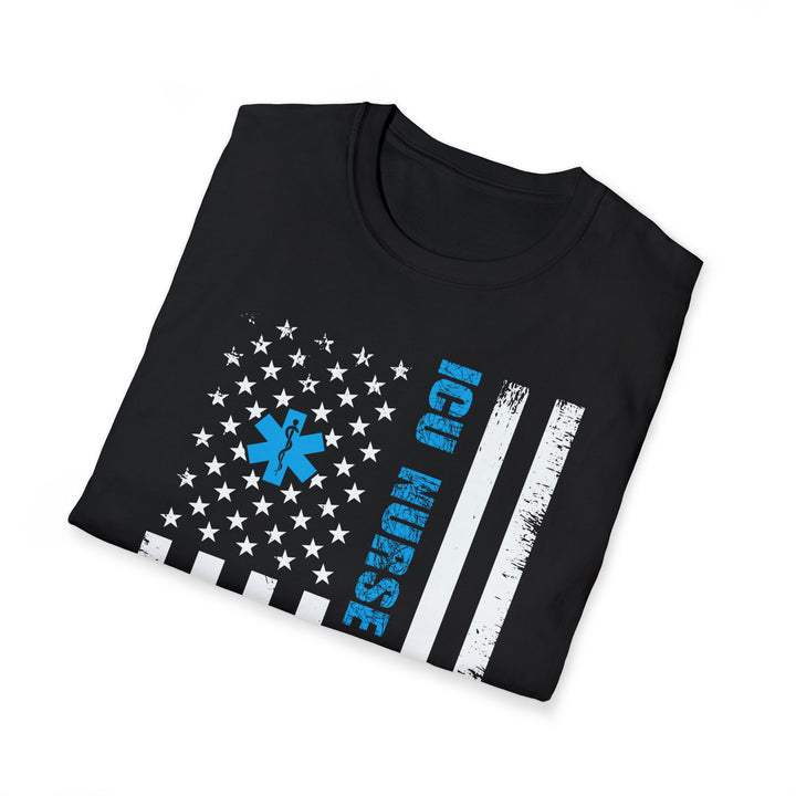 ICU Nurse American Flag T-Shirt — Thin Blue Line EMS Star of Life Tee