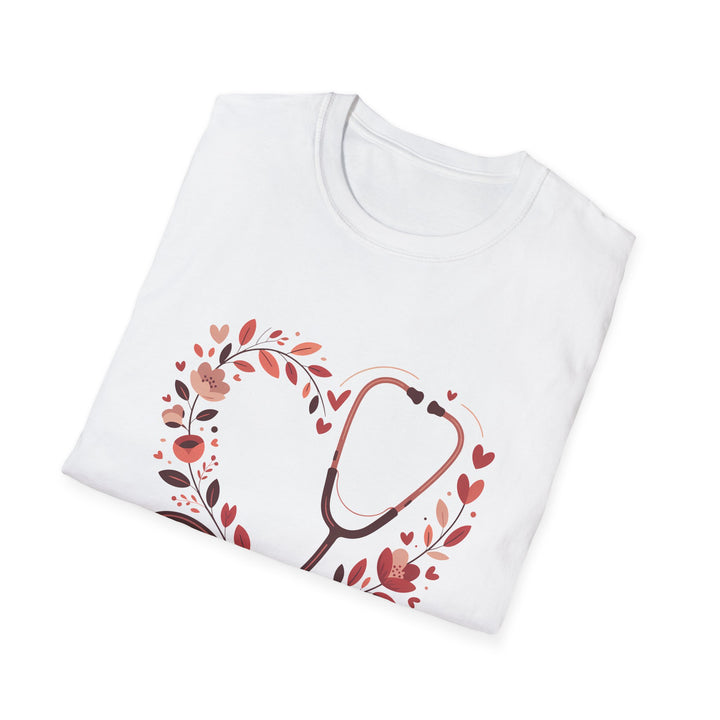 Nurse Heart Stethoscope T-Shirt — Floral Medical Appreciation Tee