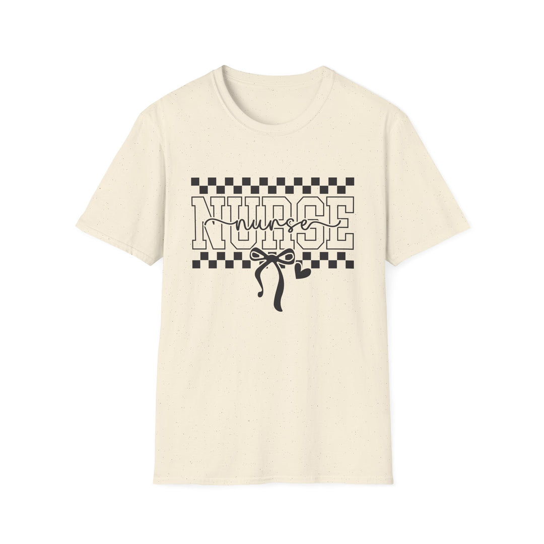 Nurse Ribbon Checkerboard T-Shirt — Nursing Gift Tee