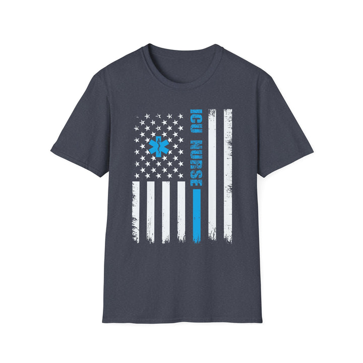 ICU Nurse American Flag T-Shirt — Thin Blue Line EMS Star of Life Tee