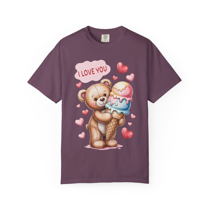 Cute Teddy Bear "I Love You" Ice Cream Valentine T-Shirt