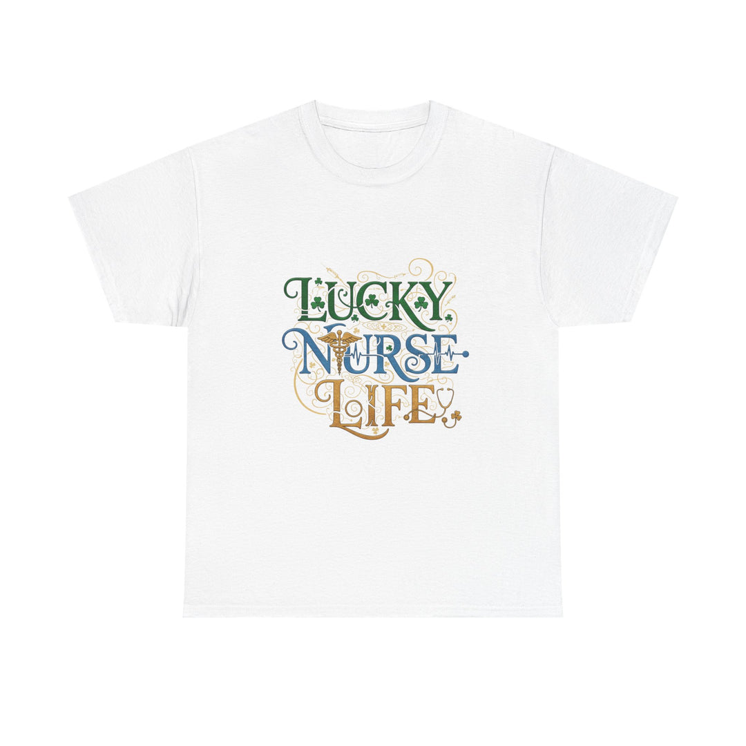 T-Shirt — "Lucky Nurse Life" Floral Graphic Tee
