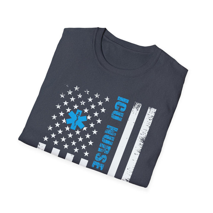 ICU Nurse American Flag T-Shirt — Thin Blue Line EMS Star of Life Tee