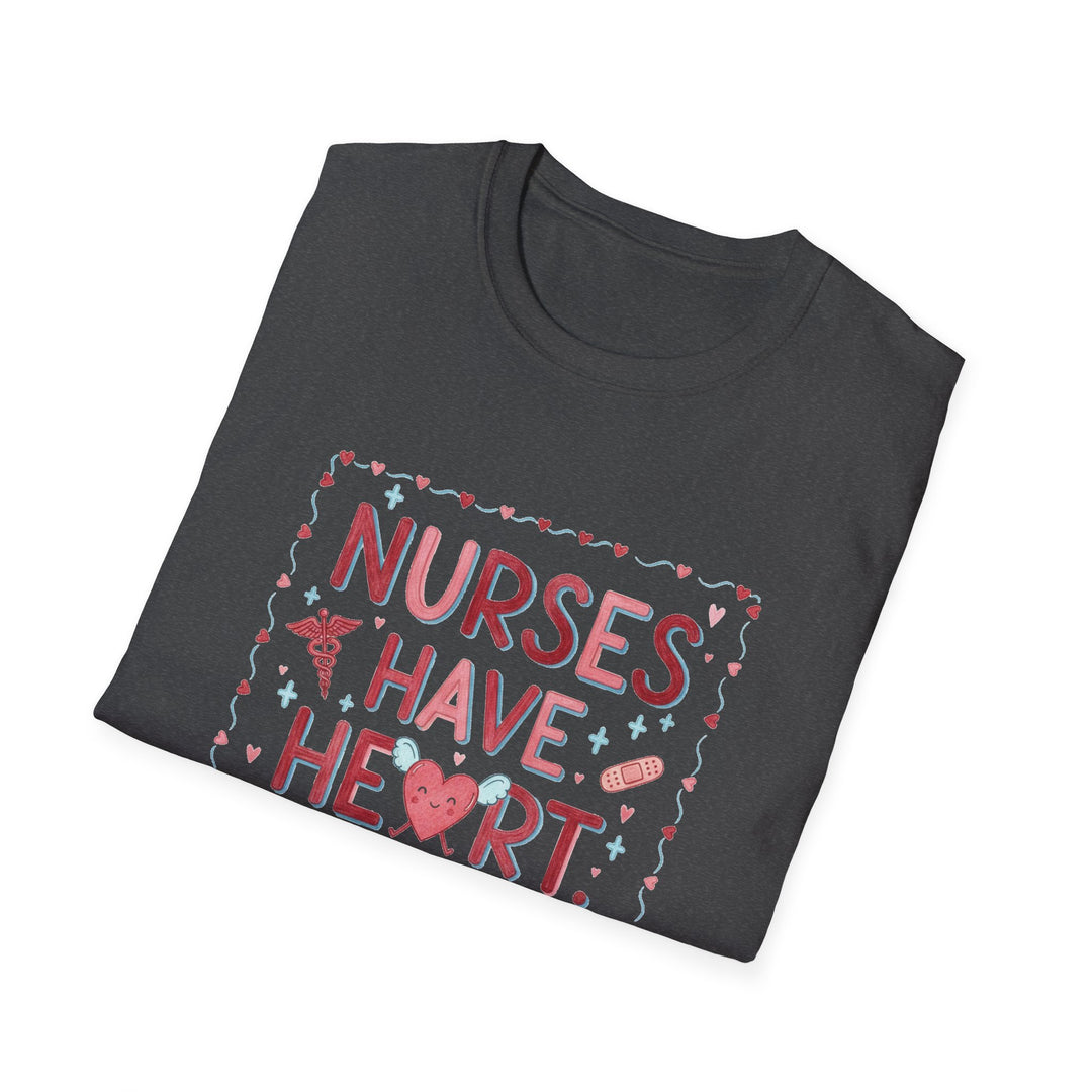 Nurse T-Shirt — "Nurses Have Heart" Heartbeat Nursing Tee