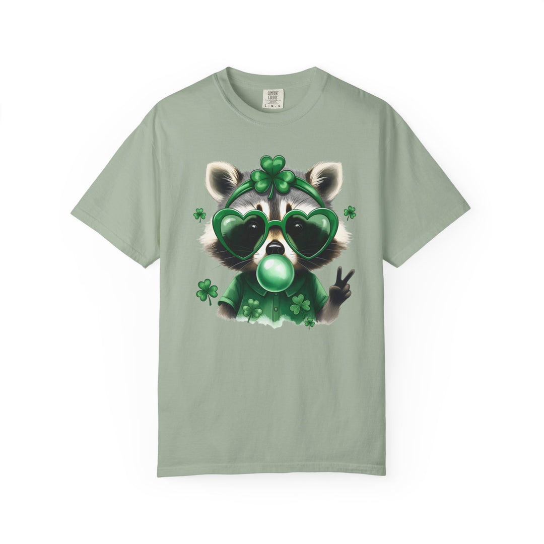 Nurse Raccoon T-Shirt — Cute Lucky Shamrock Bubble Gum Tee