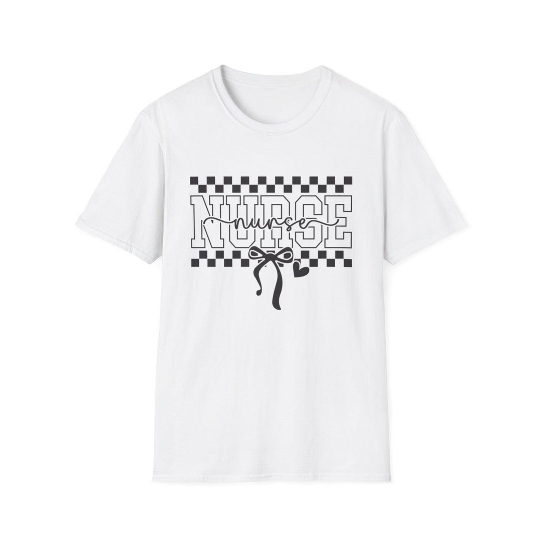 Nurse Ribbon Checkerboard T-Shirt — Nursing Gift Tee