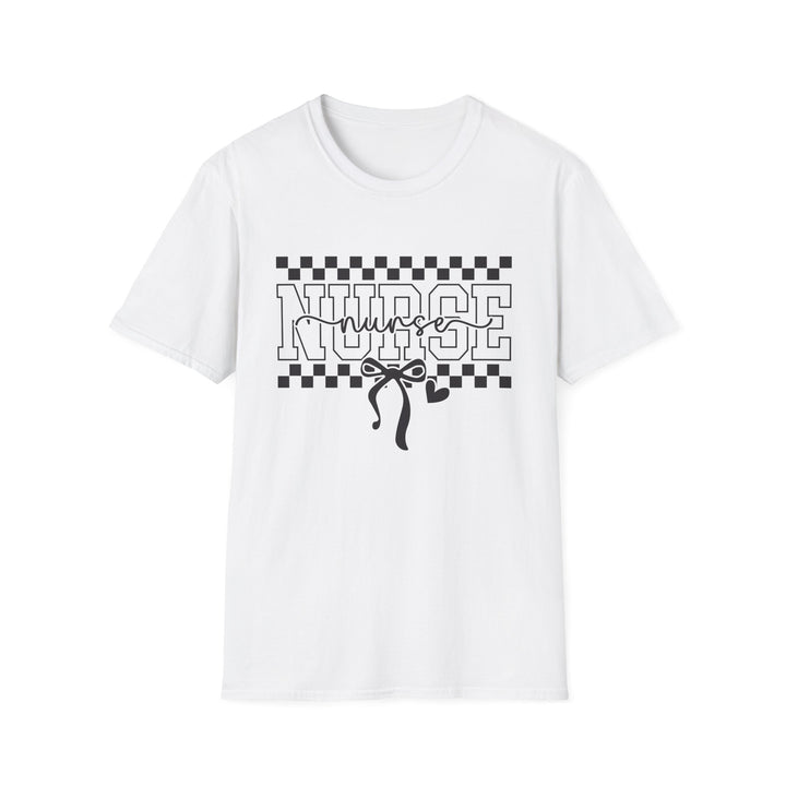 Nurse Ribbon Checkerboard T-Shirt — Nursing Gift Tee