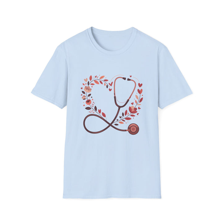 Nurse Heart Stethoscope T-Shirt — Floral Medical Appreciation Tee
