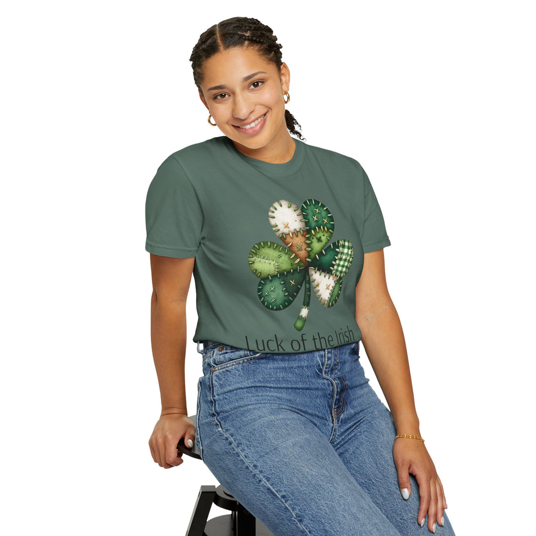 Nurse Shamrock T-Shirt — "Luck of the Irish" Patchwork Clover Tee