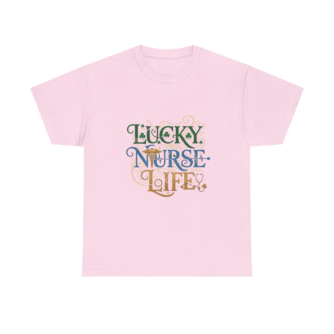 T-Shirt — "Lucky Nurse Life" Floral Graphic Tee
