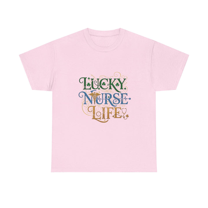 T-Shirt — "Lucky Nurse Life" Floral Graphic Tee