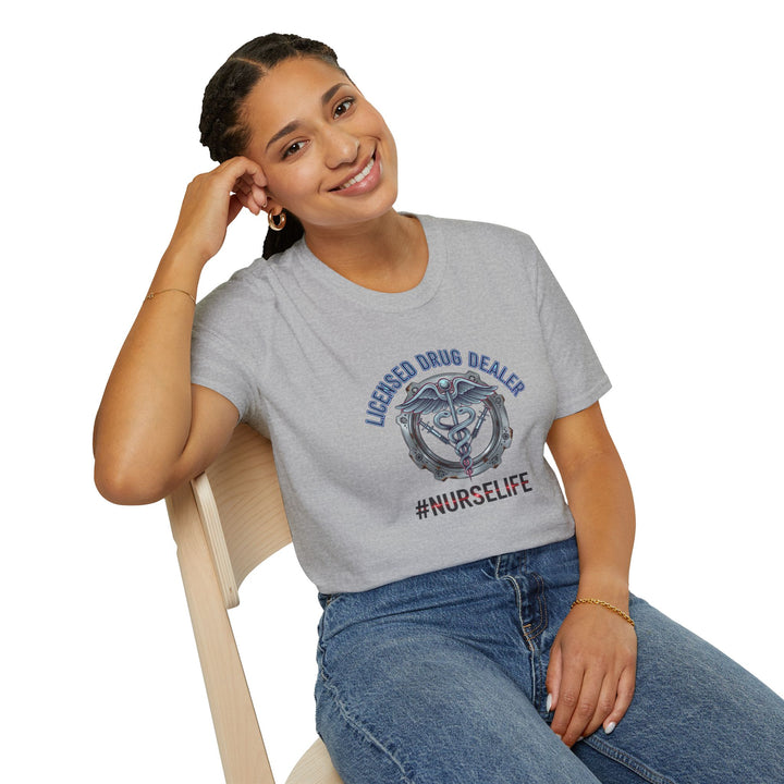 Nurse Life T-Shirt — "Licensed Drug Dealer" Caduceus Graphic Tee