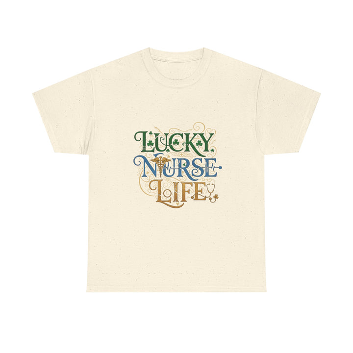 T-Shirt — "Lucky Nurse Life" Floral Graphic Tee