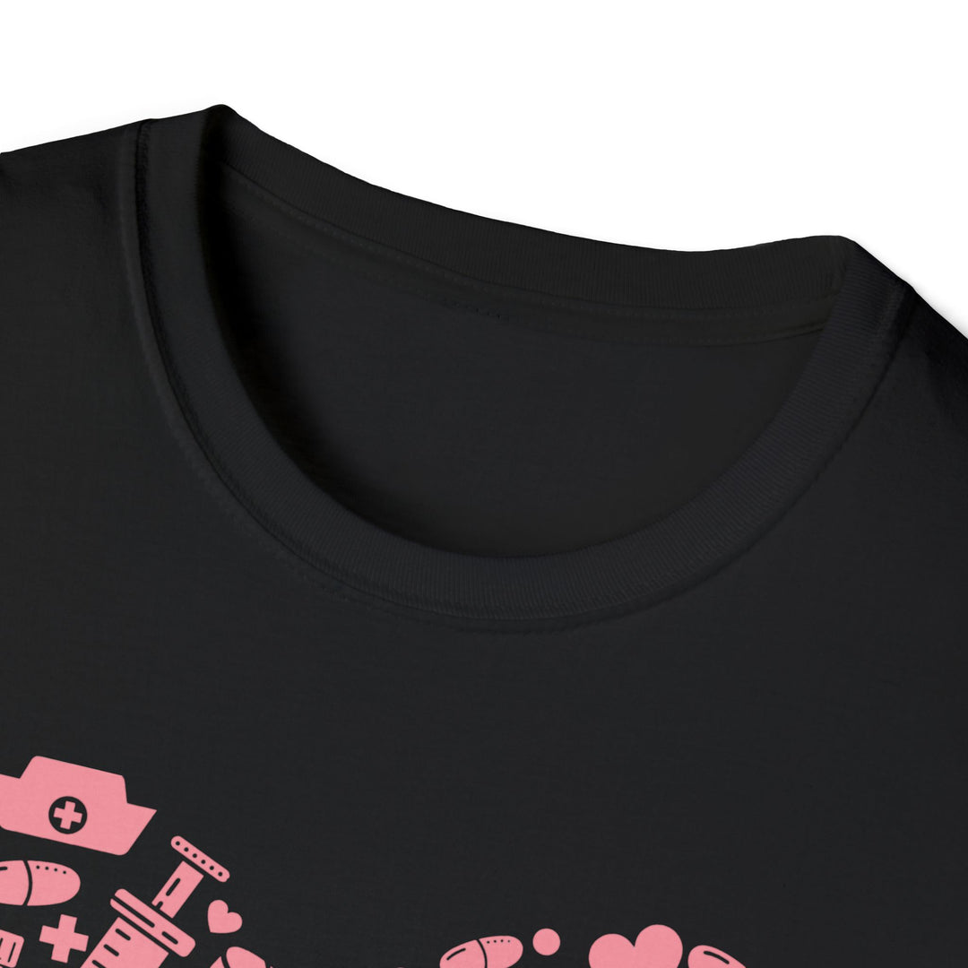 Heart Icon Pattern T-Shirt — Pink Valentine Love Graphic Tee