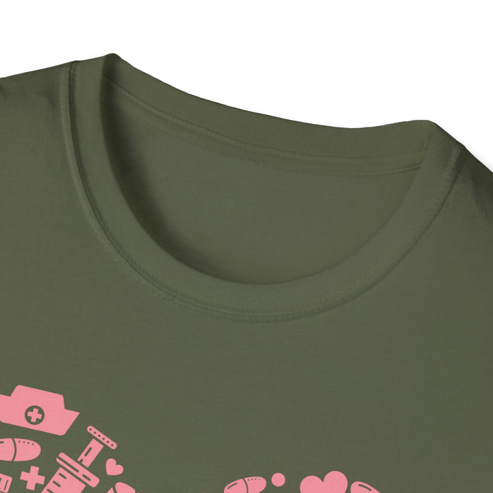 Heart Icon Pattern T-Shirt — Pink Valentine Love Graphic Tee