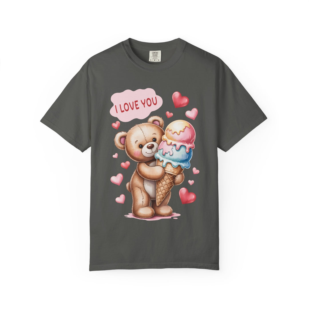 Cute Teddy Bear "I Love You" Ice Cream Valentine T-Shirt