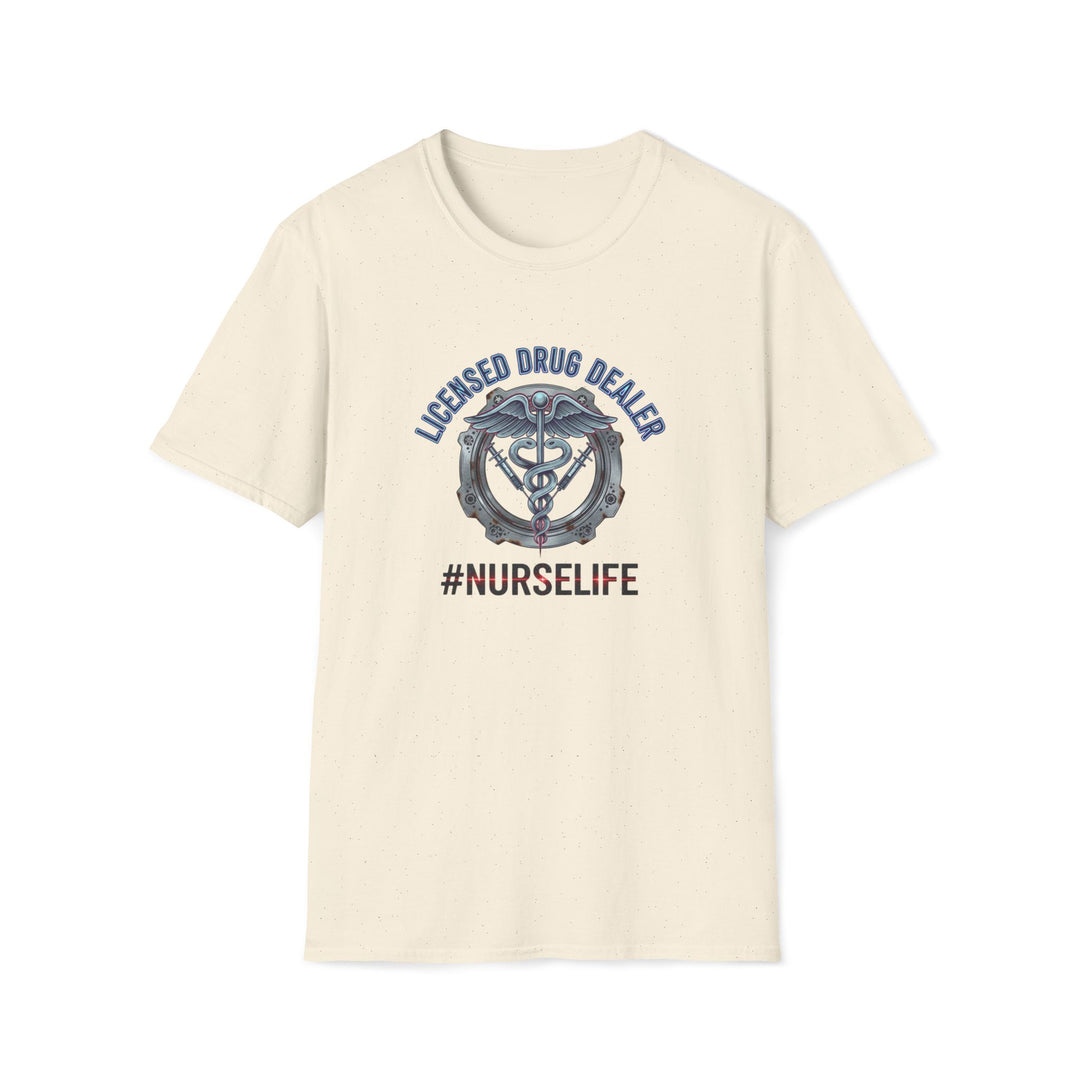 Nurse Life T-Shirt — "Licensed Drug Dealer" Caduceus Graphic Tee