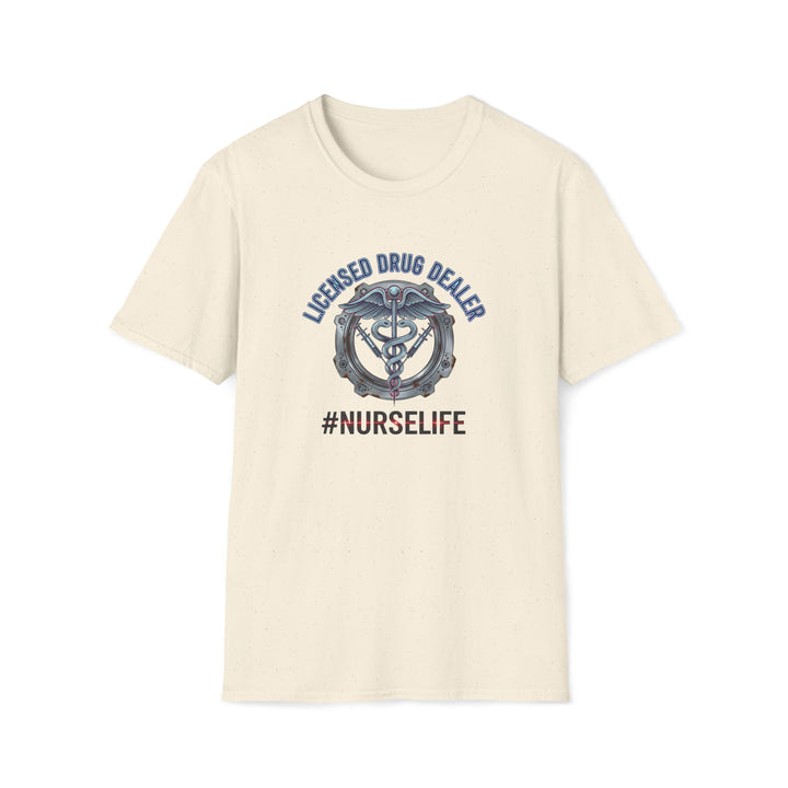 Nurse Life T-Shirt — "Licensed Drug Dealer" Caduceus Graphic Tee