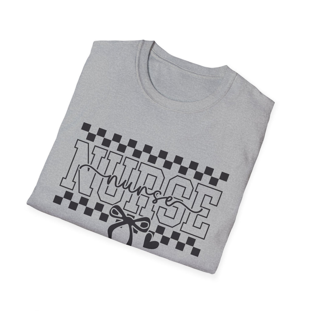 Nurse Ribbon Checkerboard T-Shirt — Nursing Gift Tee