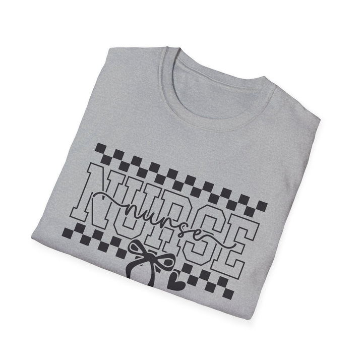 Nurse Ribbon Checkerboard T-Shirt — Nursing Gift Tee