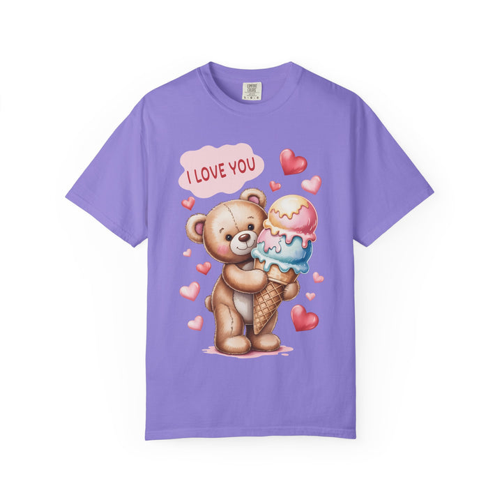 Cute Teddy Bear "I Love You" Ice Cream Valentine T-Shirt