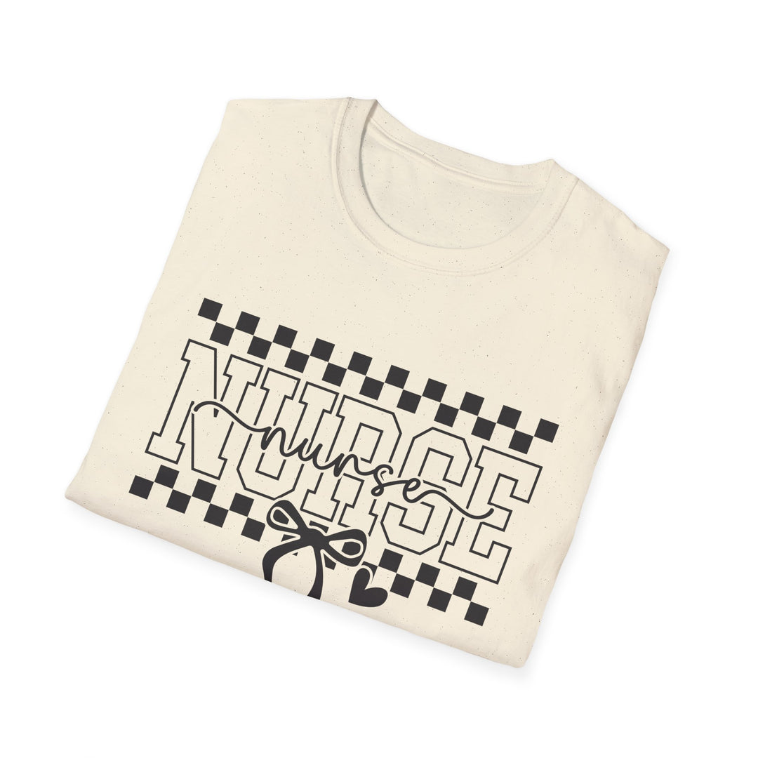 Nurse Ribbon Checkerboard T-Shirt — Nursing Gift Tee