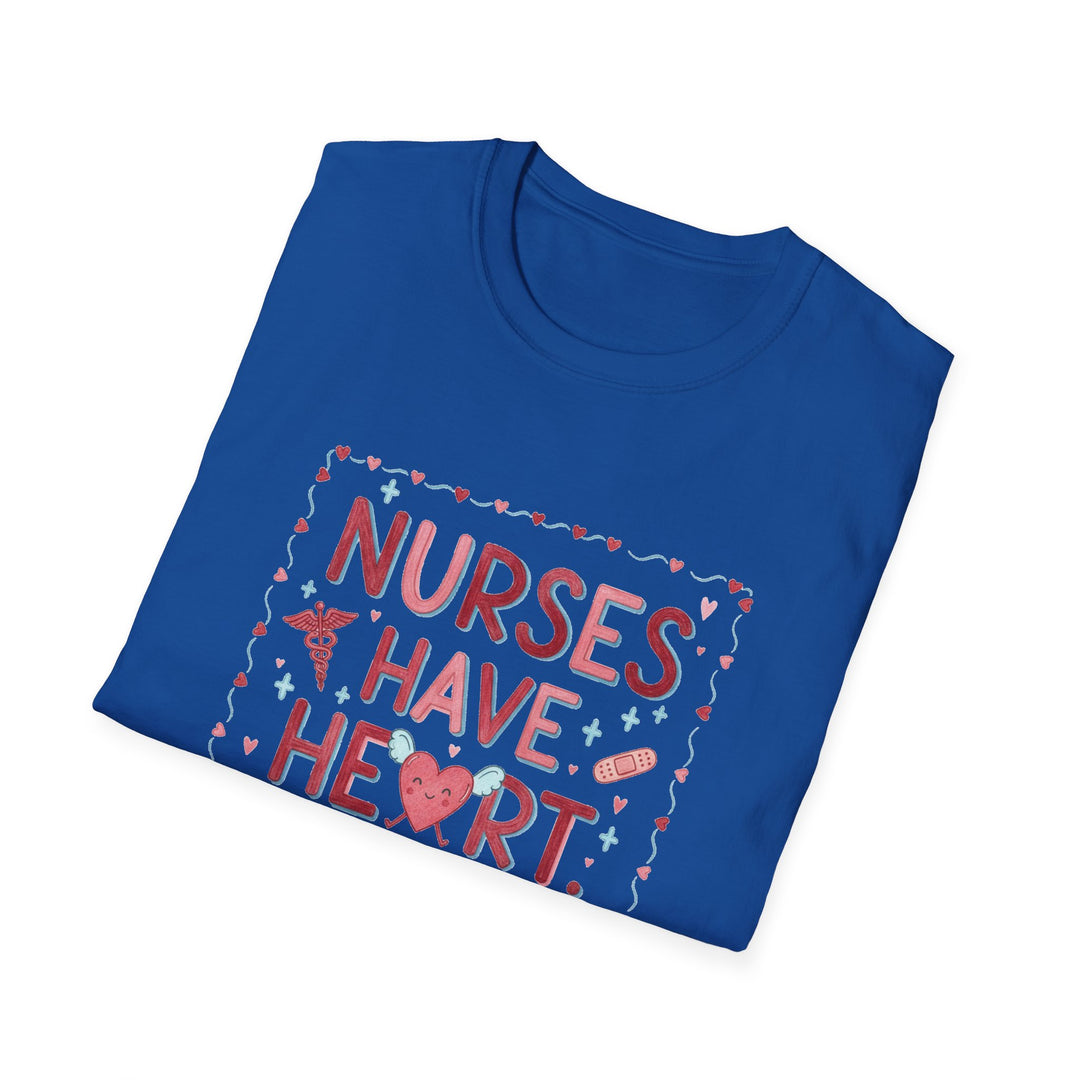 Nurse T-Shirt — "Nurses Have Heart" Heartbeat Nursing Tee