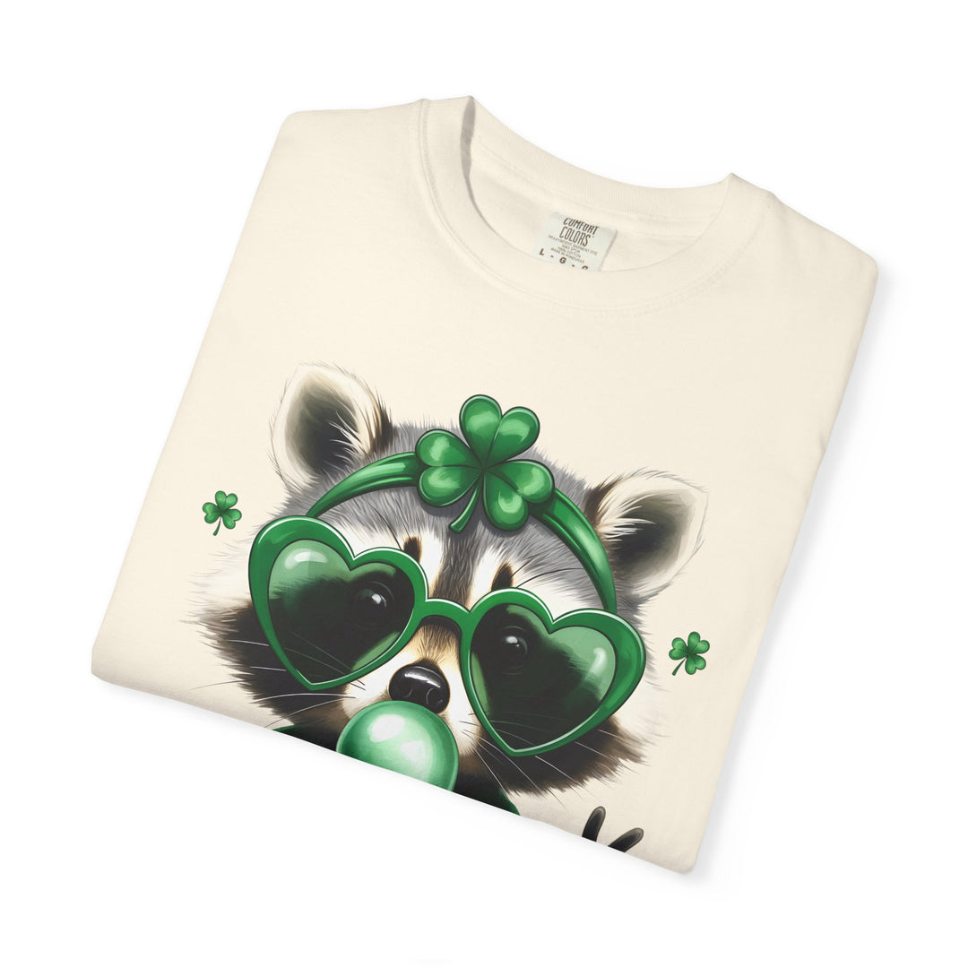 Nurse Raccoon T-Shirt — Cute Lucky Shamrock Bubble Gum Tee