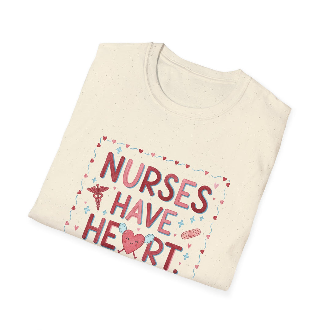 Nurse T-Shirt — "Nurses Have Heart" Heartbeat Nursing Tee