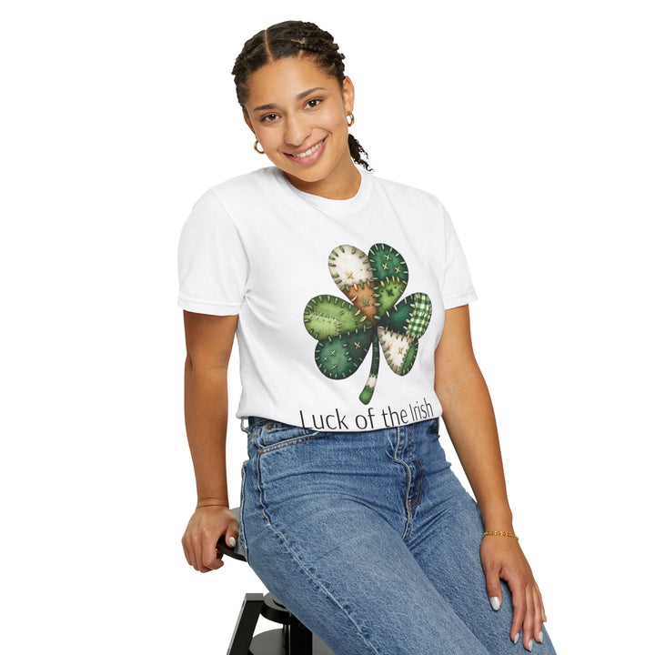 Nurse Shamrock T-Shirt — "Luck of the Irish" Patchwork Clover Tee