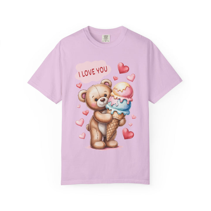 Cute Teddy Bear "I Love You" Ice Cream Valentine T-Shirt