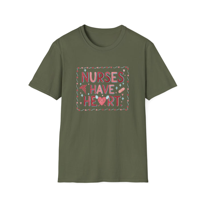 Nurse T-Shirt — "Nurses Have Heart" Heartbeat Nursing Tee