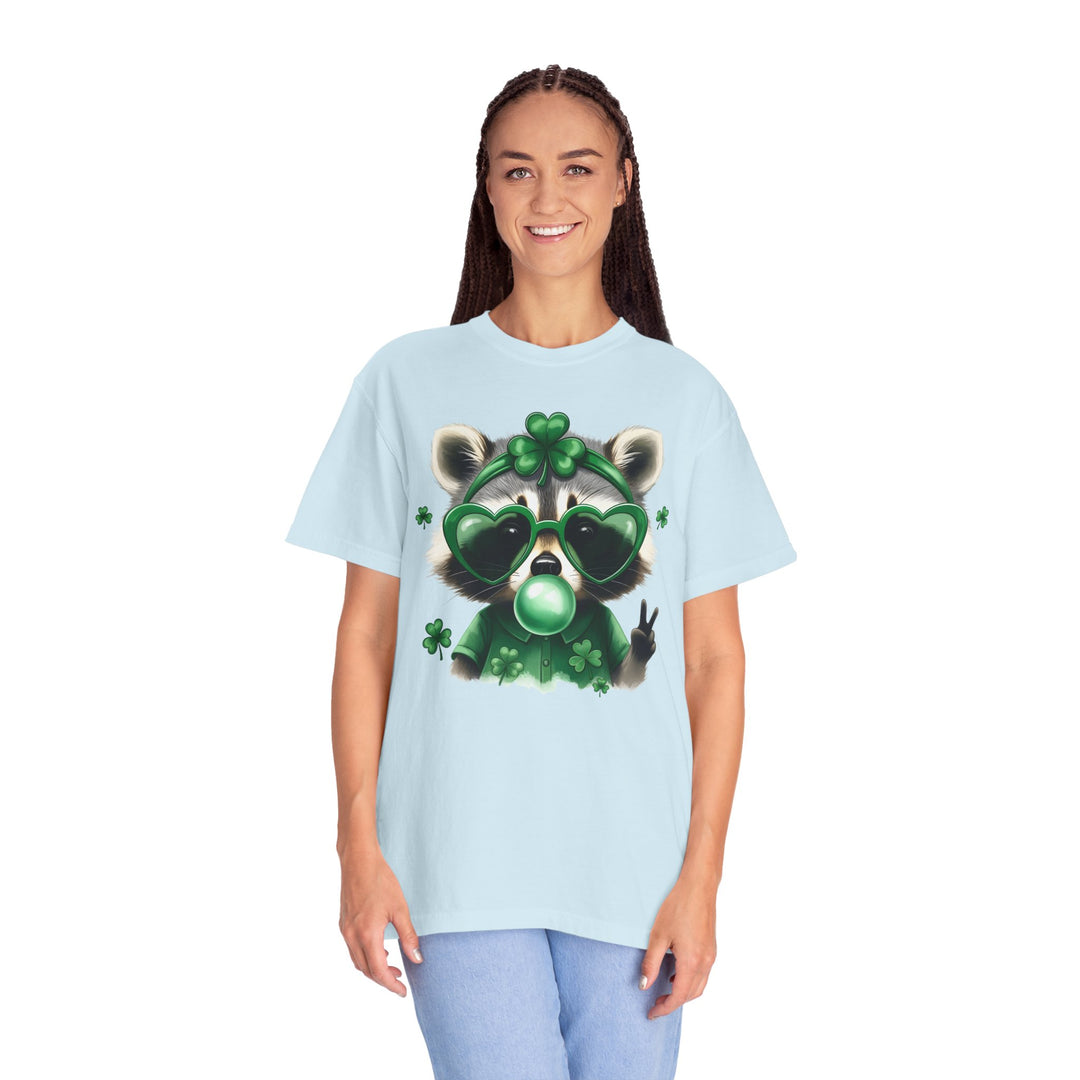 Nurse Raccoon T-Shirt — Cute Lucky Shamrock Bubble Gum Tee
