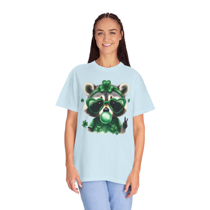 Nurse Raccoon T-Shirt — Cute Lucky Shamrock Bubble Gum Tee