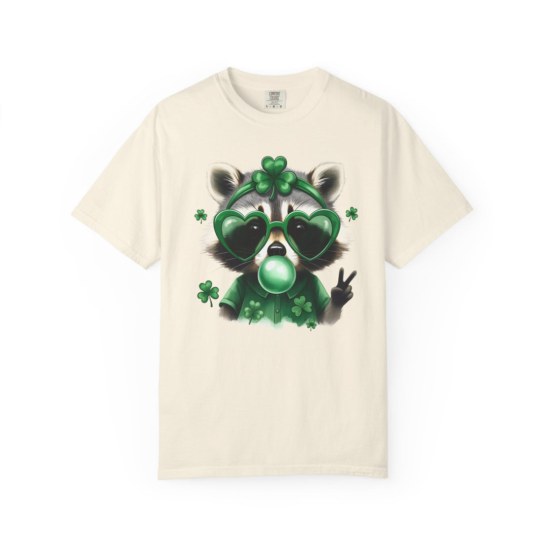 Nurse Raccoon T-Shirt — Cute Lucky Shamrock Bubble Gum Tee