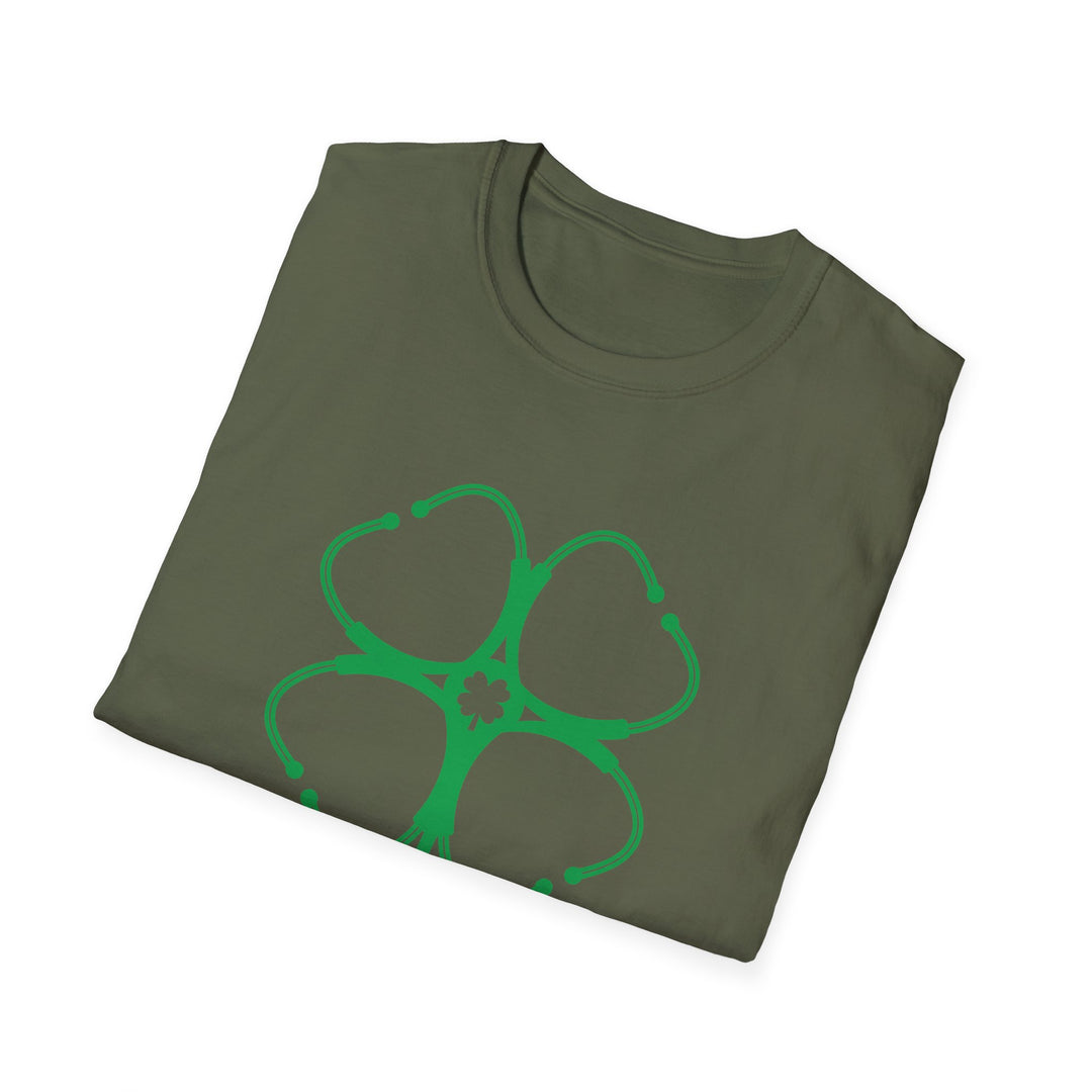 Stethoscope Clover T-Shirt — Nurse & Doctor Medical Shamrock Tee