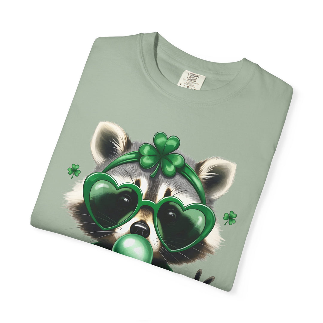 Nurse Raccoon T-Shirt — Cute Lucky Shamrock Bubble Gum Tee