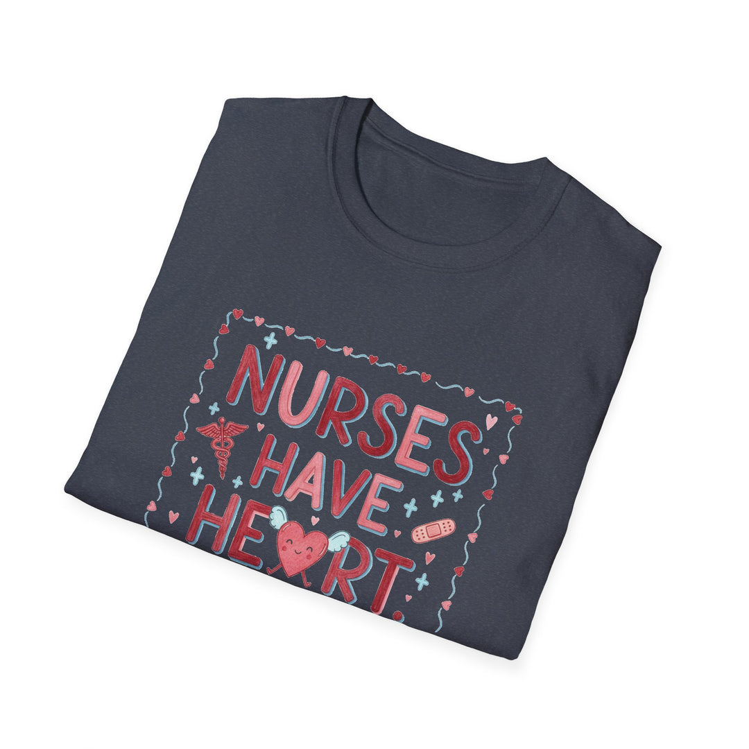 Nurse T-Shirt — "Nurses Have Heart" Heartbeat Nursing Tee