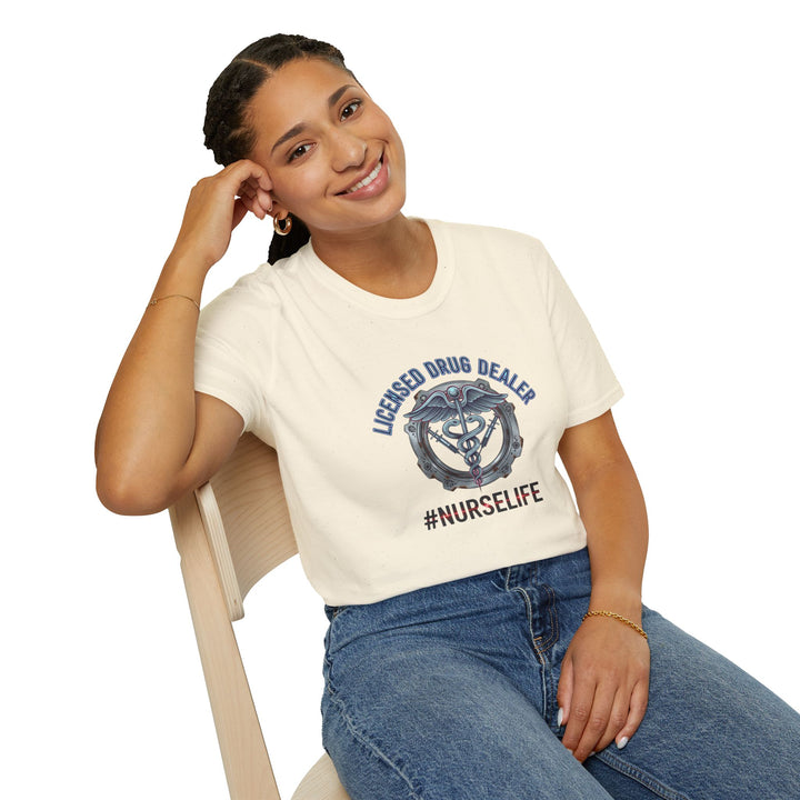 Nurse Life T-Shirt — "Licensed Drug Dealer" Caduceus Graphic Tee