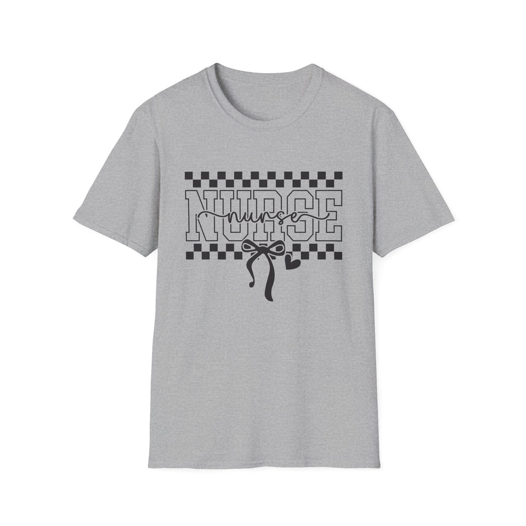 Nurse Ribbon Checkerboard T-Shirt — Nursing Gift Tee