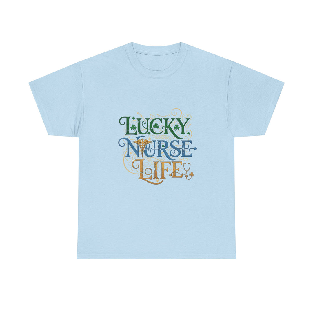 T-Shirt — "Lucky Nurse Life" Floral Graphic Tee