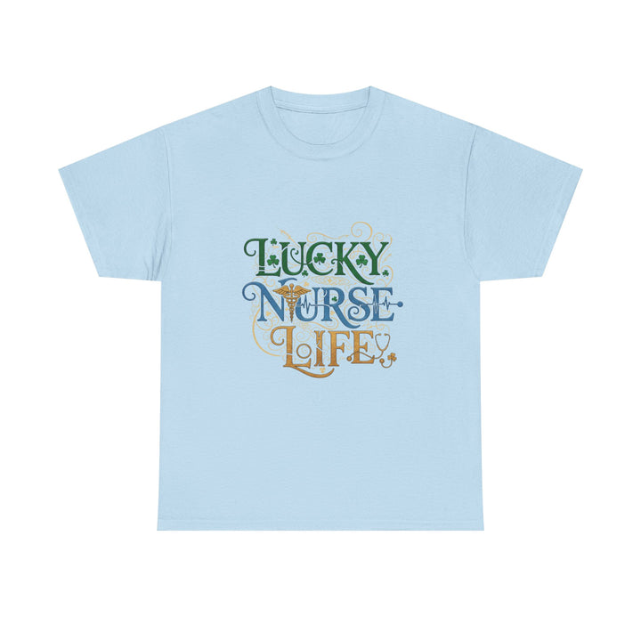 T-Shirt — "Lucky Nurse Life" Floral Graphic Tee