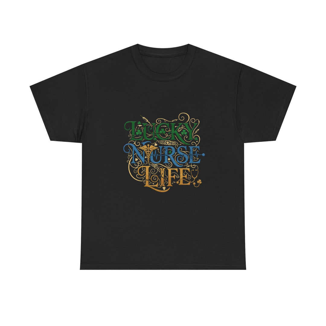 T-Shirt — "Lucky Nurse Life" Floral Graphic Tee