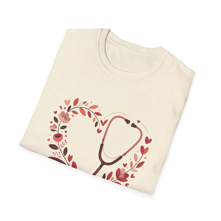 Nurse Heart Stethoscope T-Shirt — Floral Medical Appreciation Tee