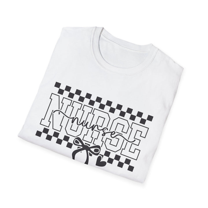 Nurse Ribbon Checkerboard T-Shirt — Nursing Gift Tee