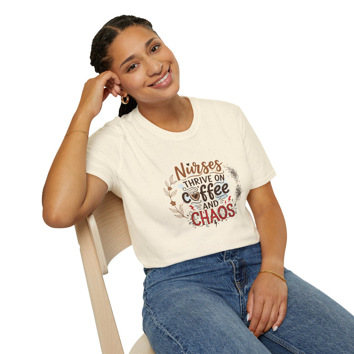 Nurses Thrive on Coffee and Chaos T-Shirt