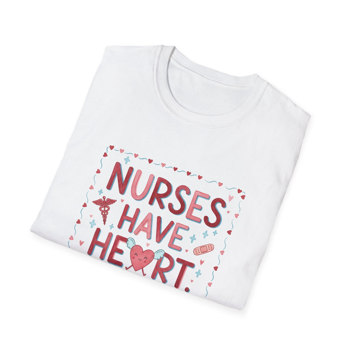 Nurse T-Shirt — "Nurses Have Heart" Heartbeat Nursing Tee