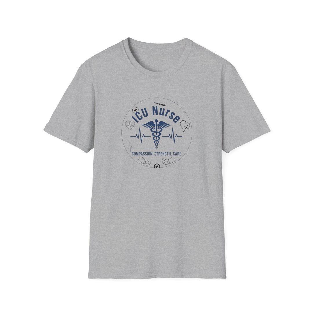 ICU Nurse T-Shirt – Compassion Strength Care Graphic Tee