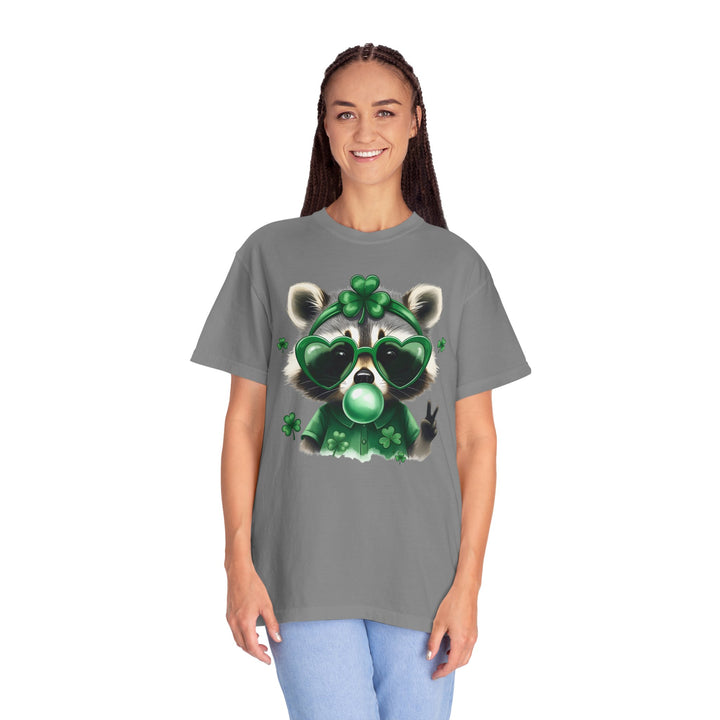 Nurse Raccoon T-Shirt — Cute Lucky Shamrock Bubble Gum Tee